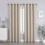 Sun Shield Tattersol Linen Blackout Grommet Single Curtain Panel, 95"