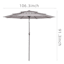 3-Tier Grey Crank & Tilt Round Patio Umbrella, 9'