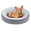 Dark Grey Faux Suede Donut Pet Bed, 18"