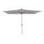 Light Grey Rectangle LED Crank Patio Umbrella, 6.5x10'