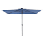Dark Blue Rectangle LED Crank Patio Umbrella, 6.5x10'