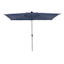 Dark Blue Rectangle LED Crank Patio Umbrella, 6.5x10'