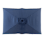 Dark Blue Rectangle LED Crank Patio Umbrella, 6.5x10'