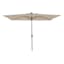 Tan Rectangle LED Crank Patio Umbrella, 6.5x10'