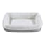 Crystal Grey Velvet & White Microberber Pet Bed, 18x22