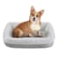 Crystal Grey Velvet & White Microberber Pet Bed, 18x22