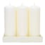 3-Pack Ivory Unscented Overdip Pillar Candles, 7.6"