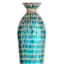 Blue Mosaic Metal Floor Vase, 35.5"