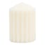 Found & Fable Ivory Unscented Ribbed Pillar Candle, 3x4