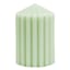 Found & Fable Green Unscented Ribbed Pillar Candle, 3x4