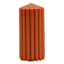 Found & Fable Rust Unscented Ribbed Pillar Candle, 3x6