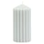 Found & Fable Grey Unscented Ribbed Pillar Candle, 3x6