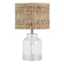 Ty Pennington Dimpled Glass Small Table Lamp with Sea Grass Shade, 21.5"