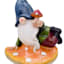 Gnome Sitting on Mushroom Outdoor Garden Statue, 13"