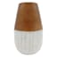 White Wood Two-Tone Vase, 8"