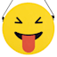 Hanging Reversible Emoji Wall Art, 8"
