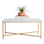 Crosby St. Isabella Gold Coffee Table with Marble Top