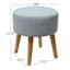 Emmy Stool with Wooden Legs, Light Blue