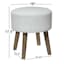 Emmy Stool with Dark Wooden Legs, Taupe