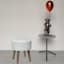 Emmy Stool with Dark Wooden Legs, Taupe