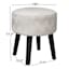 Emmy Stool with Black Wooden Legs, Taupe Velvet