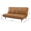 Honeybloom Wyatt Push Back Sofa, Cognac Faux Leather