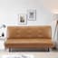 Honeybloom Wyatt Push Back Sofa, Cognac Faux Leather