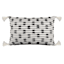 Found & Fable Black & White Textured with Tassels Lumbar Outdoor Throw Pillow, 14x20
