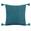Found & Fable Dark Turquoise Textured Outdoor Throw Pillow with Tassels, 20"