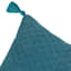 Found & Fable Dark Turquoise Textured Outdoor Throw Pillow with Tassels, 20"