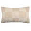 Honeybloom Tan Checkered Lumbar Outdoor Throw Pillow, 14x24