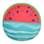 Watermelon Embroidered Round Outdoor Throw Pillow, 16"