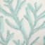 Ty Pennington White & Aqua Coral Embroidered Outdoor Throw Pillow with Tassels, 20"
