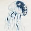 Ty Pennington White & Blue Jellyfish Embroidered Square Outdoor Throw Pillow, 18"