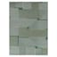 (E492) Found & Fable Palma Green Lines Outdoor Area Rug, 5x7