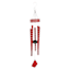 Silver Etched Red Metal Tube Wind Chime, 31"