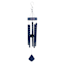Silver Etched Blue Metal Wind Chime, 31"