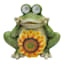 Sunflower Frog Solar Light Outdoor Garden Statue, 10.5"