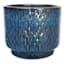 Navy Blue Dimpled Ceramic Outdoor Planter, Large