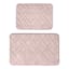 2-Piece Blush Pink Quilted Memory Foam Bath Mat Set, 17x24 & 20x32