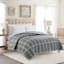 Grey Grid Print Reversible Brushed Microfiber Comforter, Twin/Twin XL