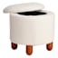 Crosby St. Shay Round Storage Ottoman, White