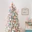 (B27) Pre-Lit Flocked Virginia Pine Christmas Tree, 7'