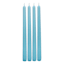 4-Pack Aqua Unscented Overdip Taper Candles, 10"