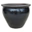Smoky Mountain Black Ceramic Outdoor Planter, Extra Large