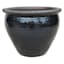Smoky Mountain Black Ceramic Outdoor Planter, 15"