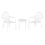 Providence 3-Piece Geo Metal Patio Chat Set, White