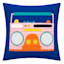 Blue Stereo Square Outdoor Throw Pillow, 16"