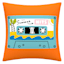 Orange Mix Tape Square Outdoor Throw Pillow, 16"