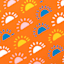 Orange Mix Tape Square Outdoor Throw Pillow, 16"